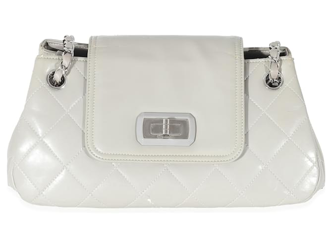 Timeless Chanel Gray Quilted Glazed Leather Reissue Accordion Flap Bag Grey  ref.1221039