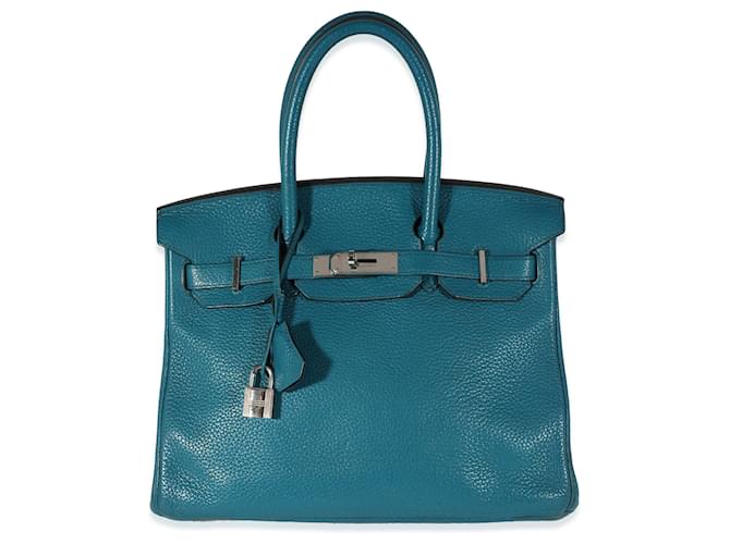 Hermès Colvert Clémence Birkin 30 PHW Blue Leather  ref.1221121