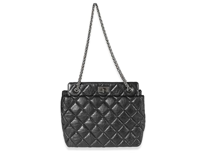 Chanel Black Quilted Aged Calfskin Reissue Shopping Tote Leather  ref.1221129