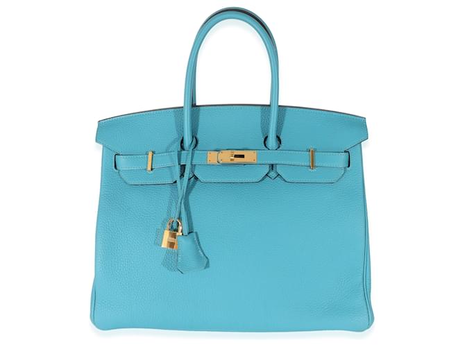 Hermès Turquoise Blue Togo Birkin 35 GHW Leather  ref.1221134
