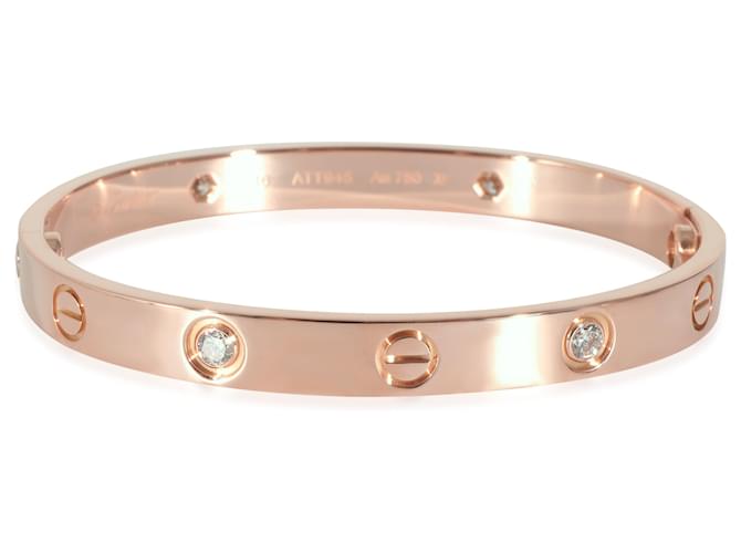 Cartier love bracelet, 4 diamonds (Rose gold) Pink gold  ref.1221146