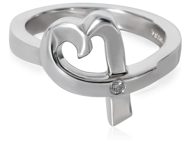 Tiffany & Co Paloma Picasso Loving Heart Diamond Ring Sterling Silver 0.02 ctw  ref.1221189