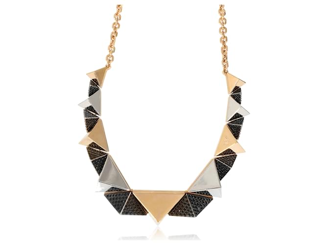 Louis Vuitton Gold Tone Pyramid Stud Necklace  ref.1221224