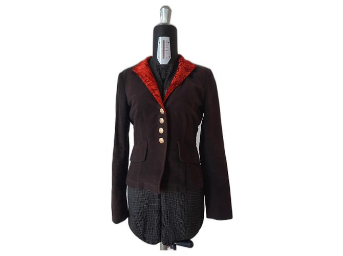 Giacca blazer da donna Etro in velluto di cotone marrone