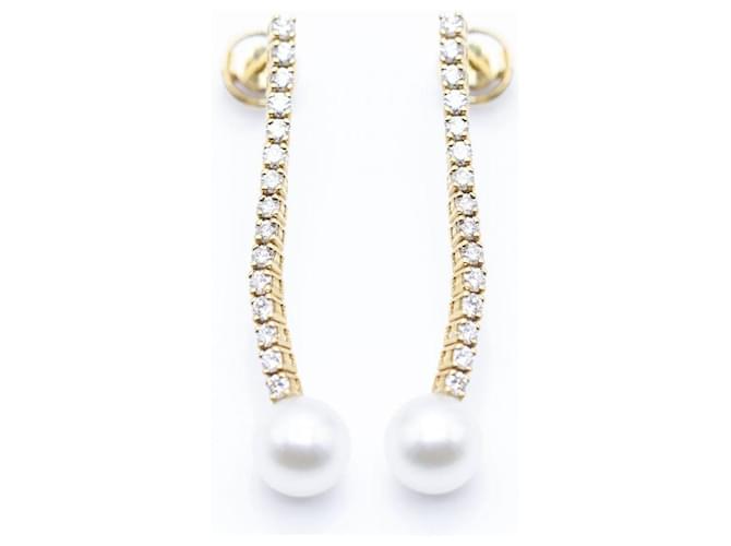 Autre Marque Long earrings in yellow gold. Golden Pearl  ref.1221350