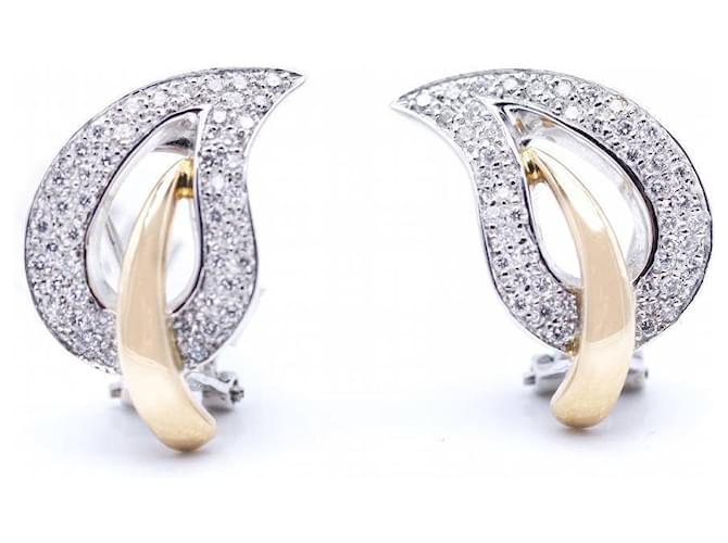 Autre Marque Earrings White Rose Gold with Diamonds. Golden White gold Pink gold  ref.1221355