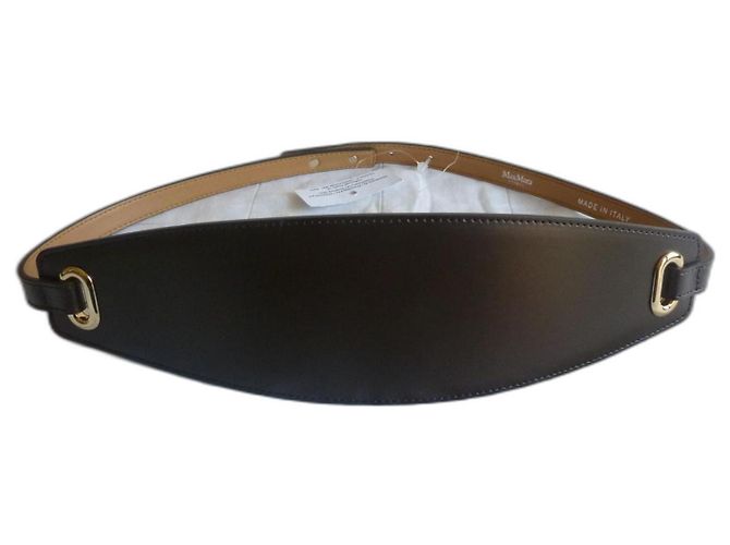Ceinture maxi Max Mara marron foncé cuir