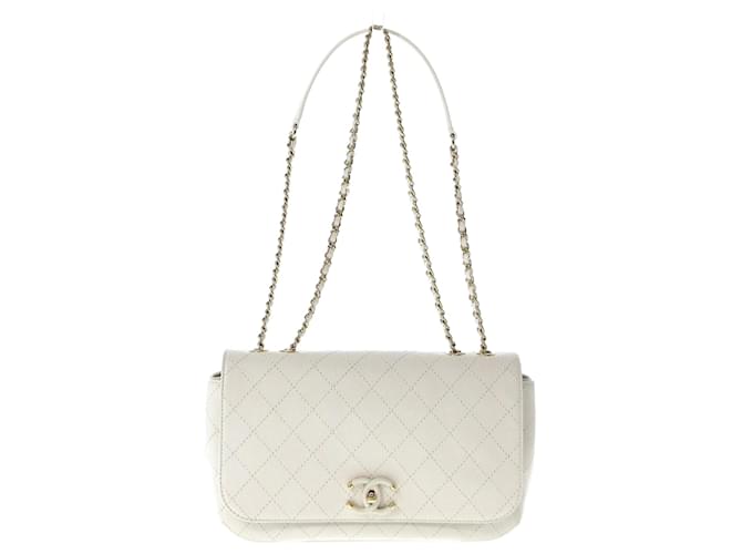 Chanel Matrasse White Leather  ref.1221435