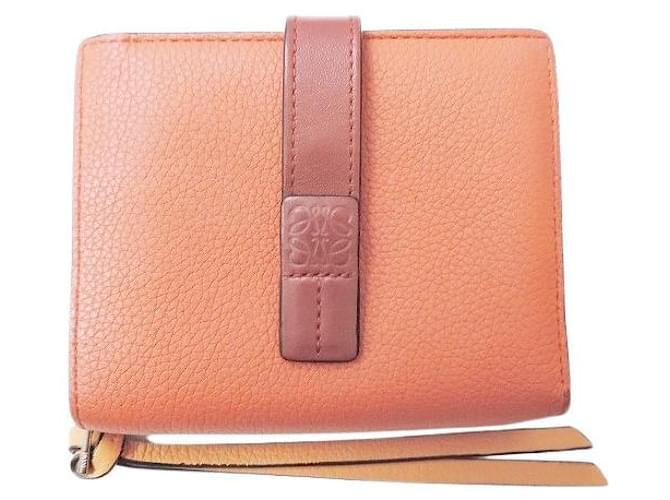 Loewe Compact zip wallet Orange Pony-style calfskin  ref.1221539
