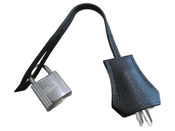 clochette , new Hermès zipper and padlock for Hermès dustbag box bag Blue Steel  ref.1221625