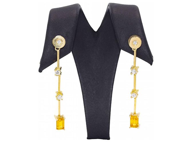 Autre Marque Orecchini Oro PAPARADSHA D'oro Giallo 