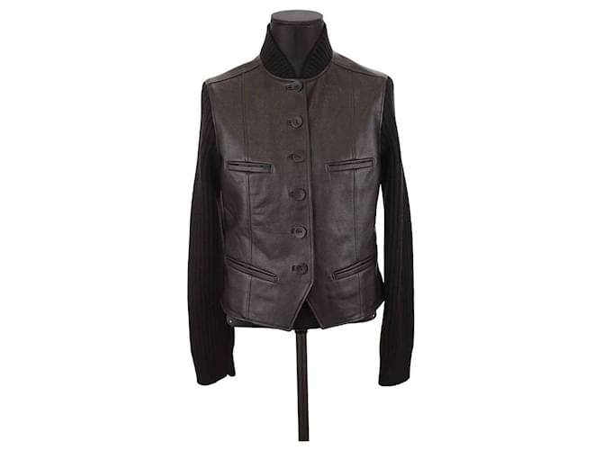 Hermès Leather coat Black  ref.1221705