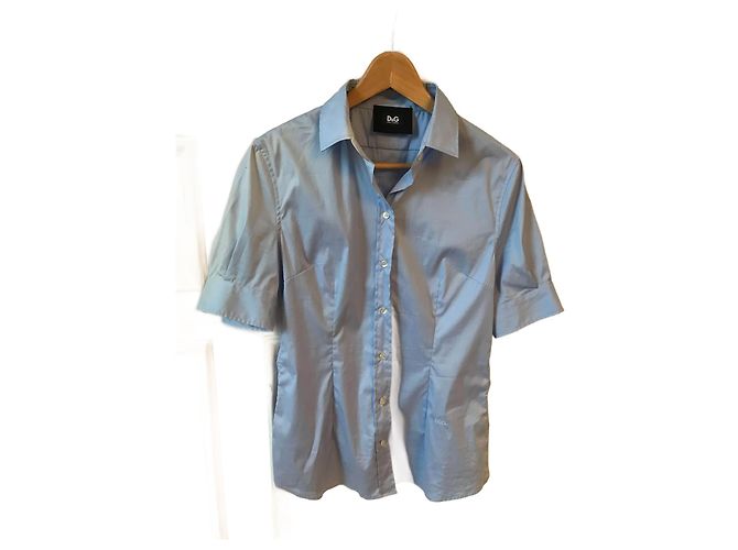 DOLCE & GABBANA Tops T.IT 44 Baumwolle Blau