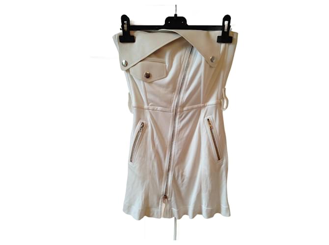 JEAN PAUL GAULTIER Robes T.fr 34 SYNTHÉTIQUE Blanc  ref.1221722