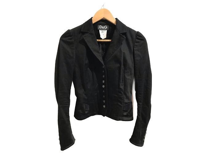 DOLCE & GABBANA Jacken T.IT 38 Baumwolle Schwarz