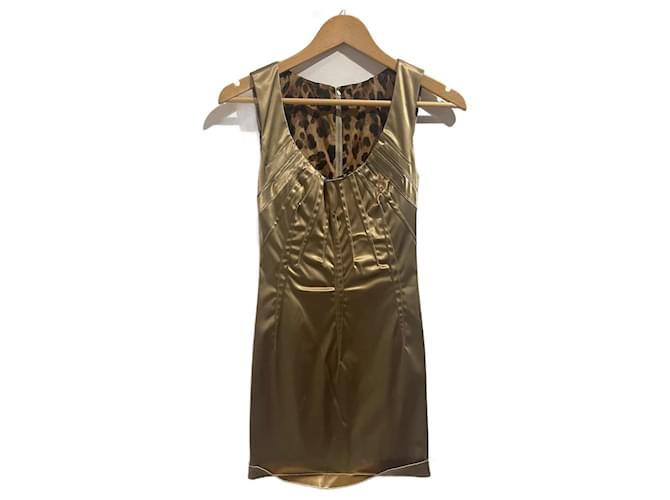 DOLCE & GABBANA  Dresses T.International XS Synthetic Golden  ref.1221743