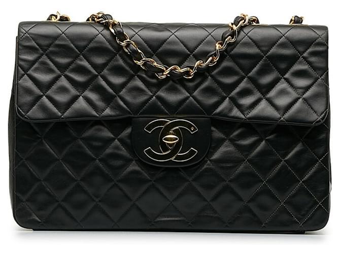 Timeless Chanel Jumbo Black Leather  ref.1221835