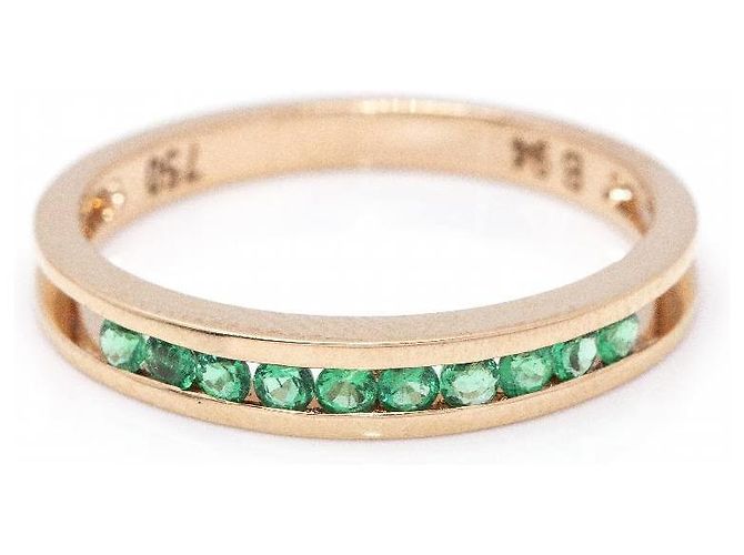 Autre Marque 18kt Roségold Ring mit Smaragden Golden Grün