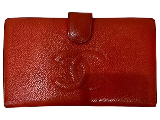 Timeless Chanel Logo CC Red Leather  ref.1221873
