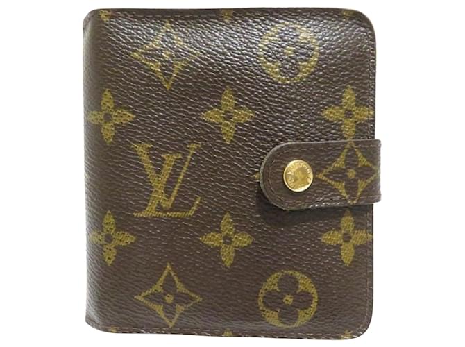 Louis Vuitton Compact zip Marrom Lona  ref.1221878