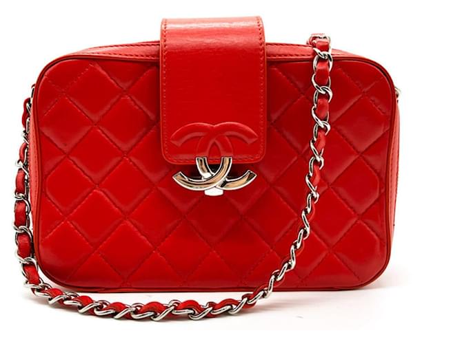 Chanel camera Red Leather  ref.1221948