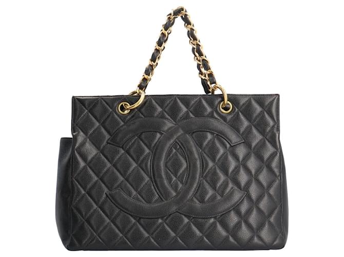 Timeless Chanel GST (grand shopping tote) Black Leather  ref.1222032