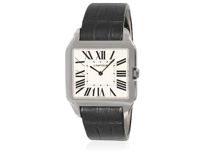 Cartier Santos Dumont W2007051 relógio masculino 18ouro branco kt Prata Metálico Metal  ref.1222121