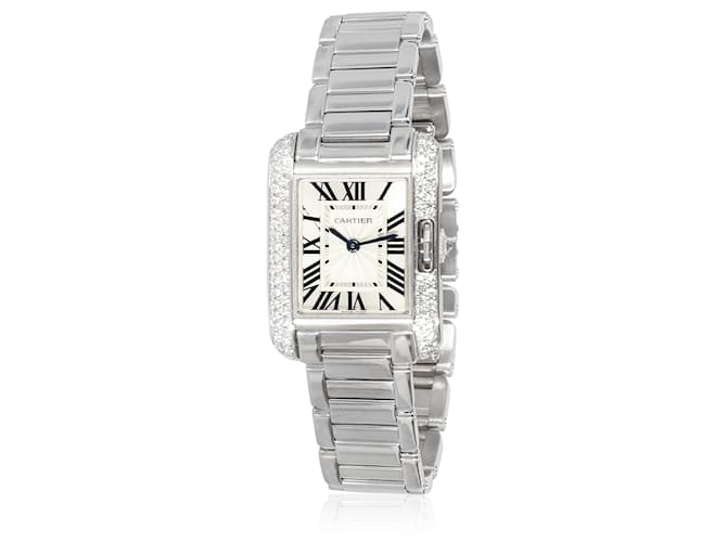 Cartier Tank Inglês de Cartier WT100008 Relógio feminino em ouro branco Prata Metálico Metal  ref.1222125