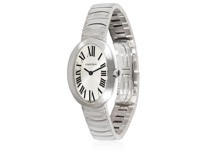 Cartier Baignoire de Cartier W8000006 Reloj de mujer en 18oro blanco kt Plata Metálico Metal  ref.1222128