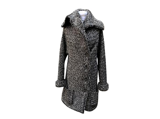Chanel Cappotto cardigan lungo in misto cashmere grigio 40 fr Cachemire  ref.1222134