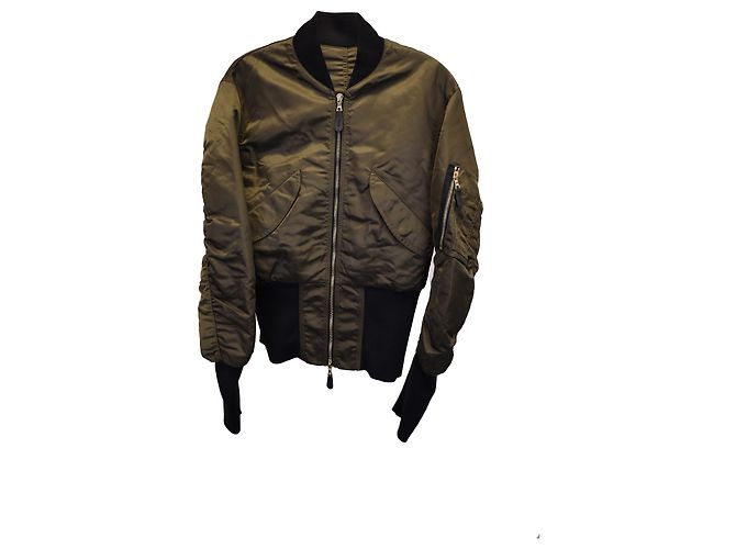 Sandro Paris Bomberjacke aus khakigrünem Nylon