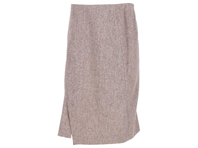 Jil Sander Knee-Length Skirt in Beige Alpaca Wool  ref.1222159