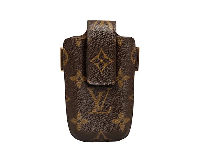 Louis Vuitton Capa de telefone Monogram Etui M63064 Marrom Lona  ref.1222195