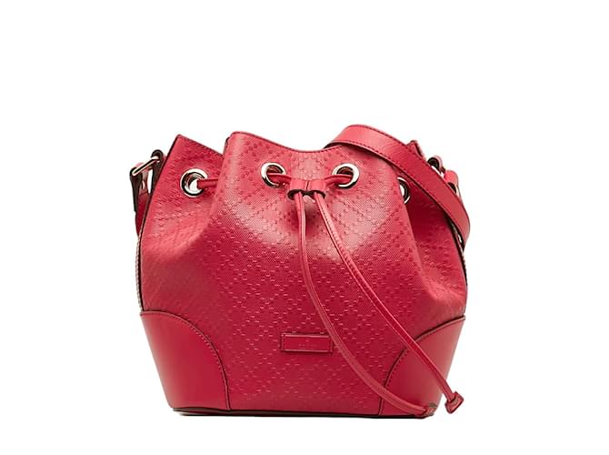 Gucci Hilary mittelgroße Beuteltasche aus Leder mit Strassbesatz 354229 Rot Kalbähnliches Kalb  ref.1222212