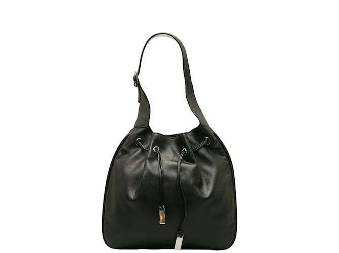 Gucci Leather Drawstring Shoulder Bag 001 4030 Black Pony-style calfskin  ref.1222215