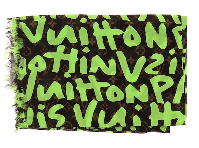 LOUIS VUITTON Foulards T.  cotton Coton Vert  ref.1222330