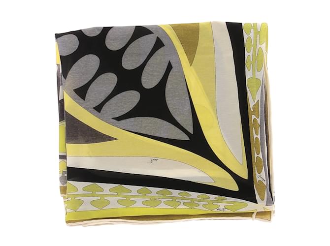 EMILIO PUCCI Foulards T.  silk Soie Jaune  ref.1222392