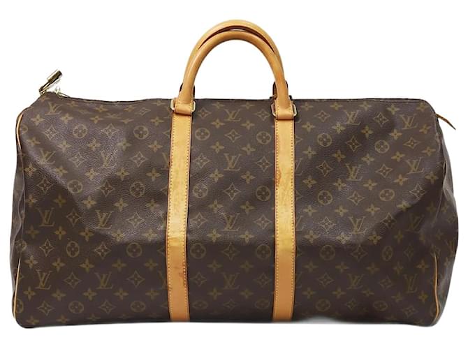 Louis Vuitton 2002 Brown Monogram Keepall 55 bag Cloth  ref.1222425