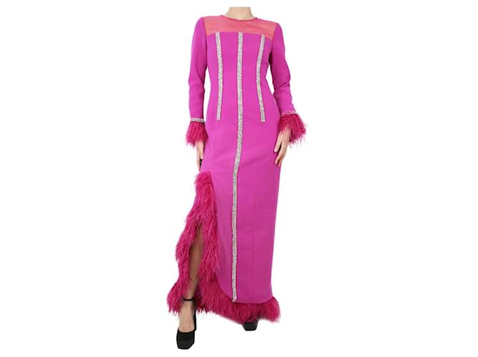 Autre Marque Robe à bijoux scintillante rose magenta - taille UK 10 Polyester Violet  ref.1222458