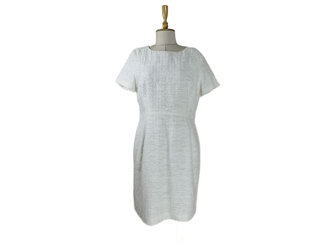 Vestido de tweed blanco Escada