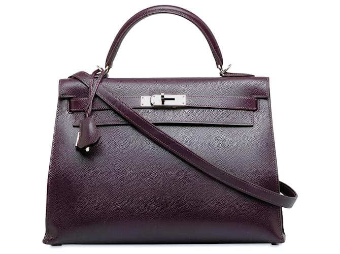 Hermès Hermes Purple 2002 Veau Graine Lisse Kelly Sellier 32 Leather Pony-style calfskin  ref.1222529