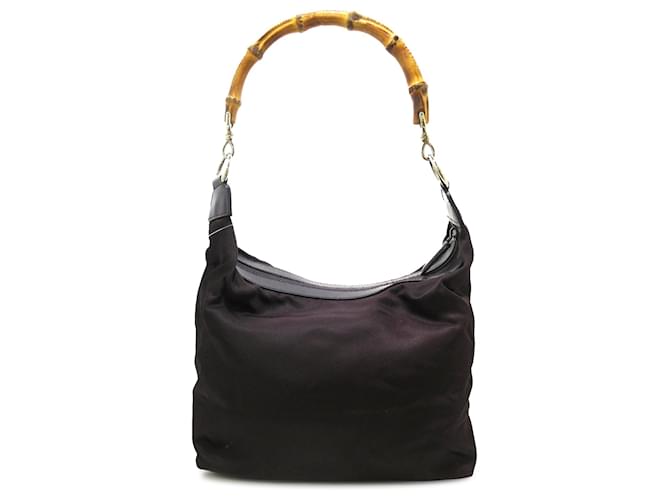 Gucci Purple Bamboo Nylon Shoulder Bag Cloth  ref.1222532