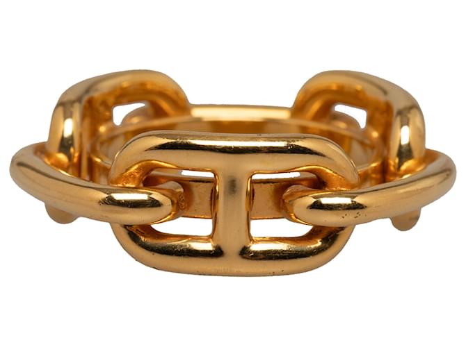 Ring Hermès Bague Foulard Régate Or Métal Plaqué or Doré  ref.1222558
