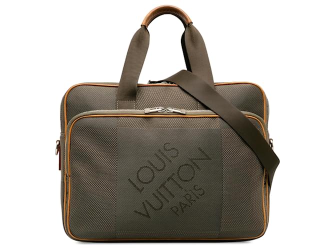Louis Vuitton Marrón Damier Geant Associe GM Castaño Cuero Lienzo Paño  ref.1222561