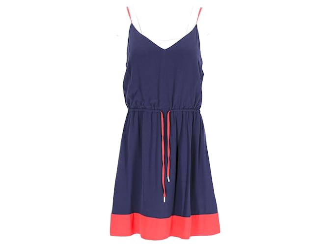Tommy Hilfiger Womens Essential Colour Blocked Strap Dress in Navy Blue Viscose Cellulose fibre  ref.1222575