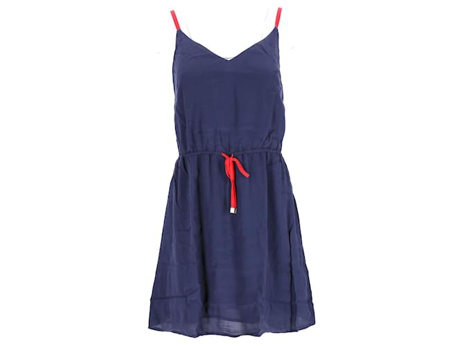 Tommy Hilfiger Womens Essential Spaghetti Strap Dress in Navy Blue Viscose Cellulose fibre  ref.1222579