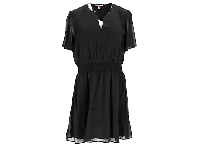 Tommy Hilfiger Womens Chiffon Smock Dress in Black Polyester  ref.1222585