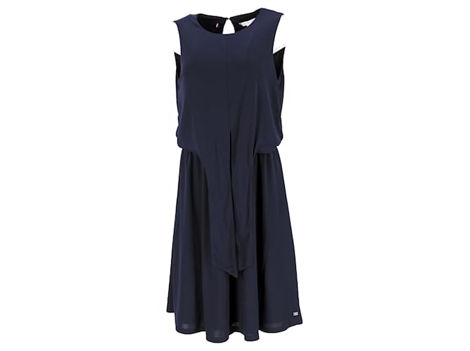 Tommy Hilfiger Womens Knot Dress in Navy Blue Polyester  ref.1222601