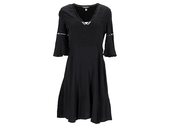 Tommy Hilfiger Mini-robe à manches cloche pour femme Viscose Fibre de cellulose Noir  ref.1222603