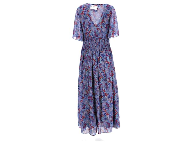 Tommy Hilfiger Womens Floral Festival Maxi Dress in Blue Polyester  ref.1222611